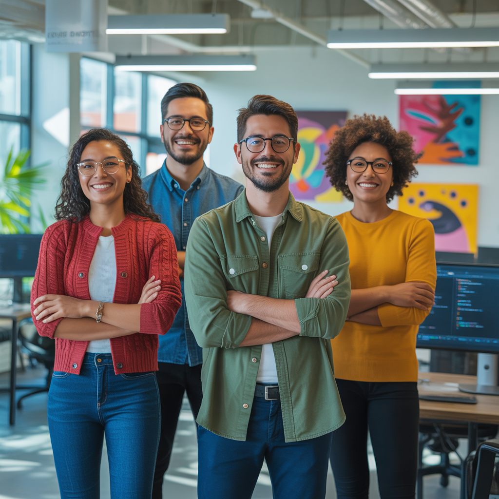 Equipo de Onverto trabajando en proyecto de desarrollo de software